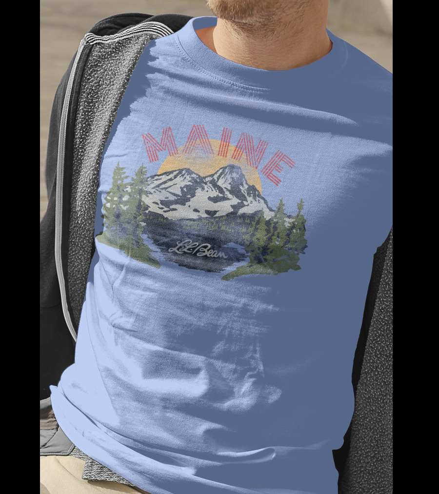 MAINE LL BEAN Mountain Landscape T-Shirt