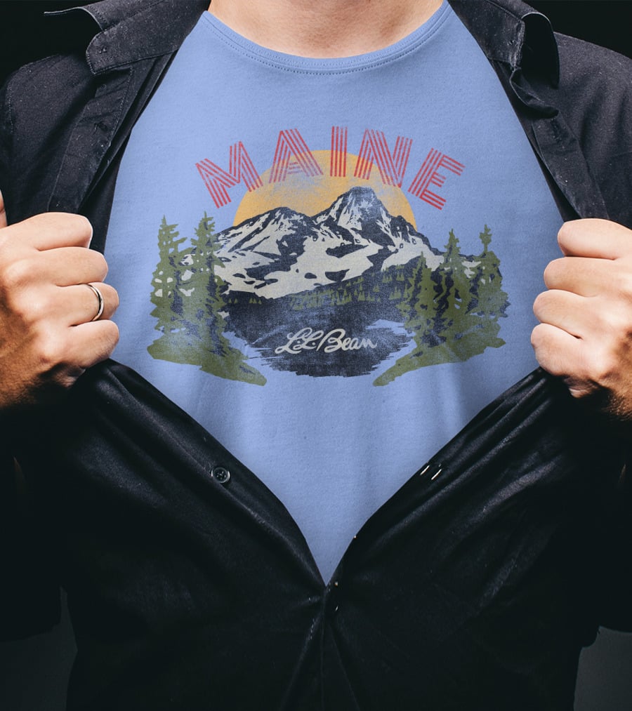 MAINE LL BEAN Mountain Landscape T-Shirt