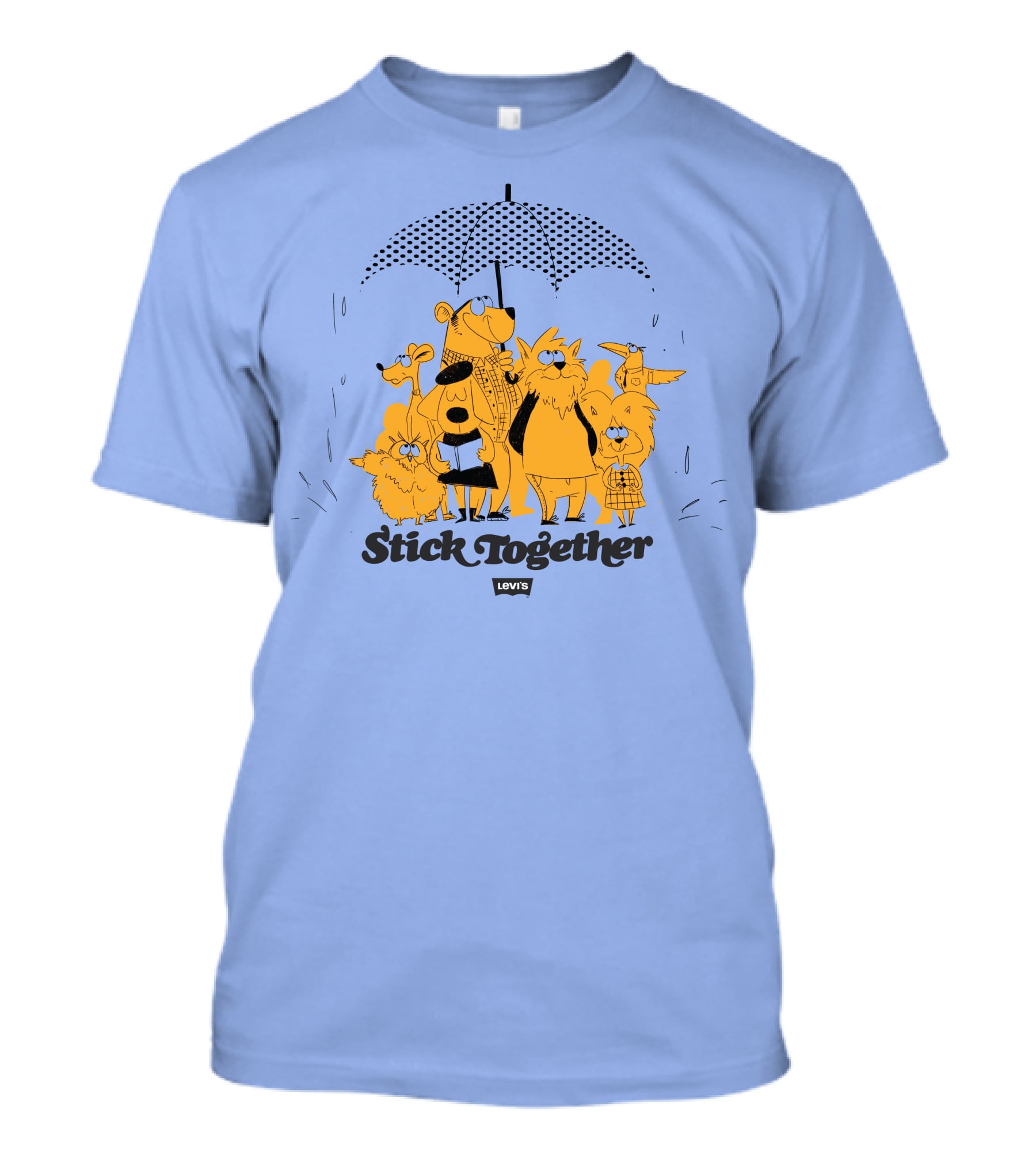 Stick Together Levi's Umbrella Animal Friends Collaboration T-Shirt