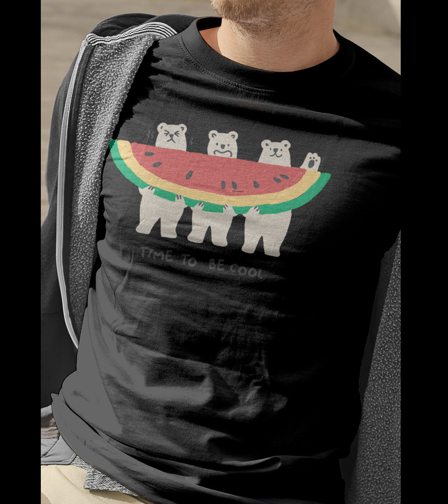 Time To Be Cool Polar Bears With Watermelon T-Shirt