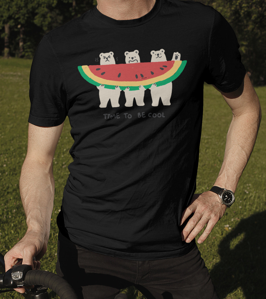 Time To Be Cool Polar Bears With Watermelon T-Shirt