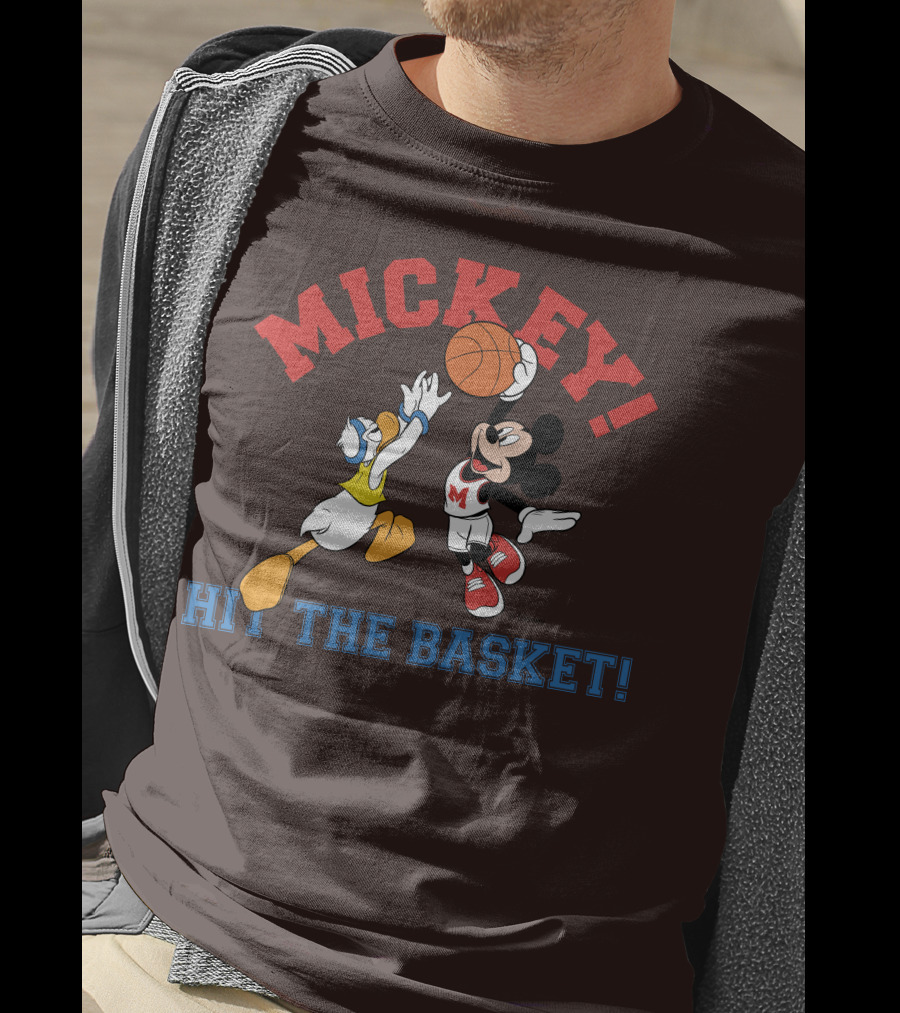 Mickey Hit The Basket Basketball Challenge T-Shirt