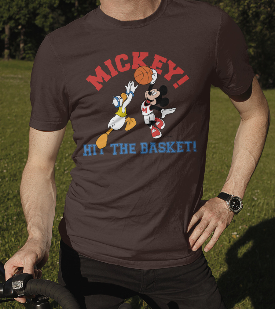 Mickey Hit The Basket Basketball Challenge T-Shirt