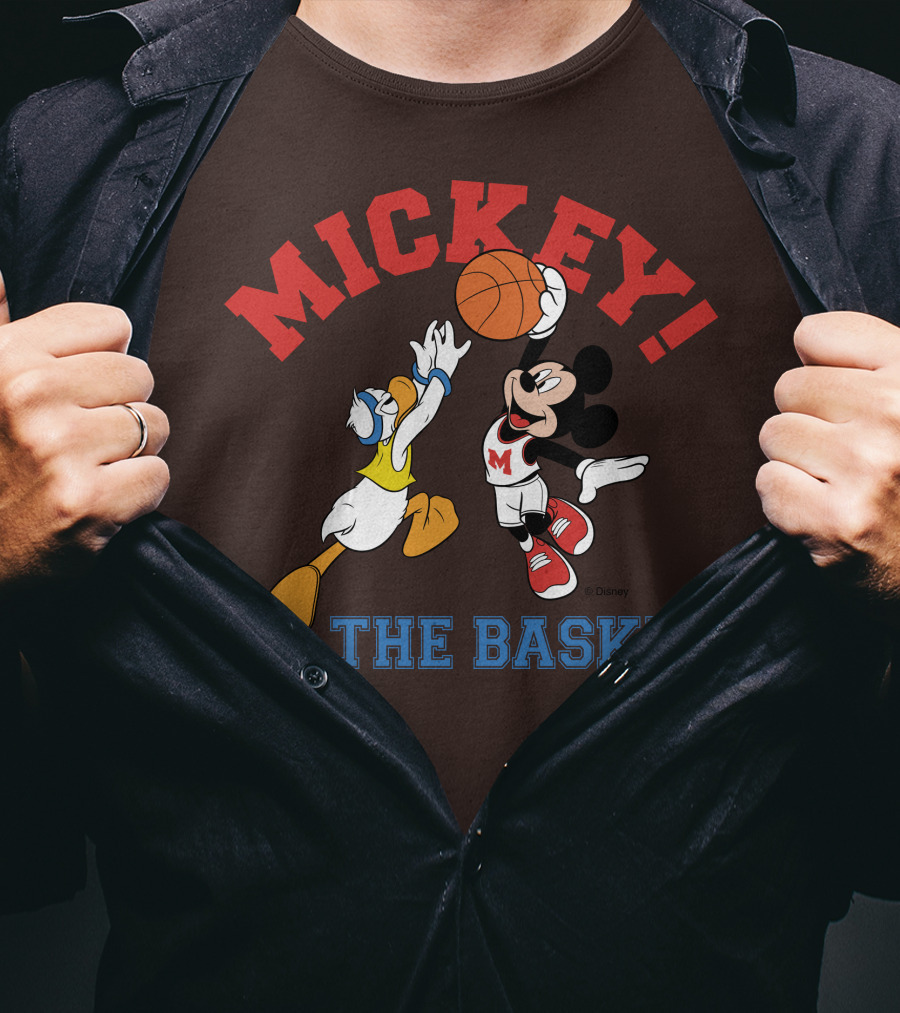 Mickey Hit The Basket Basketball Challenge T-Shirt