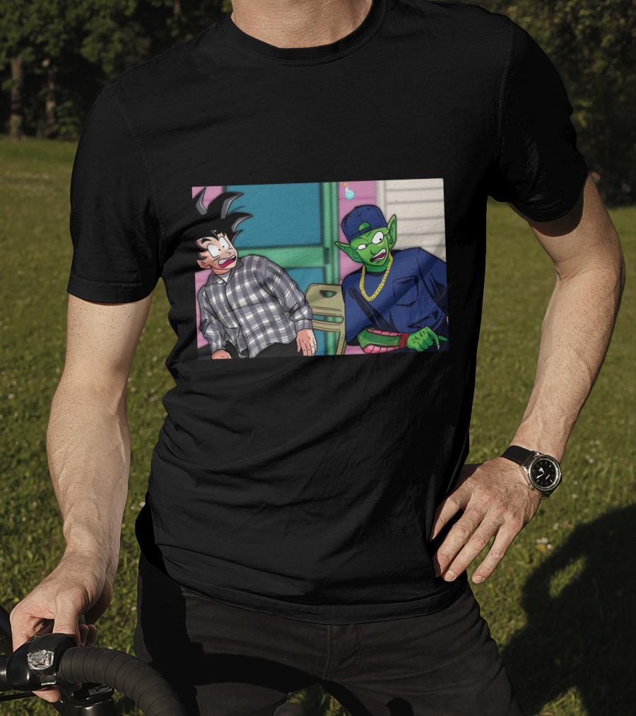Goku And Piccolo Damn Friday Crossover Plaid Shirt Gold Chain Hat T-Shirt