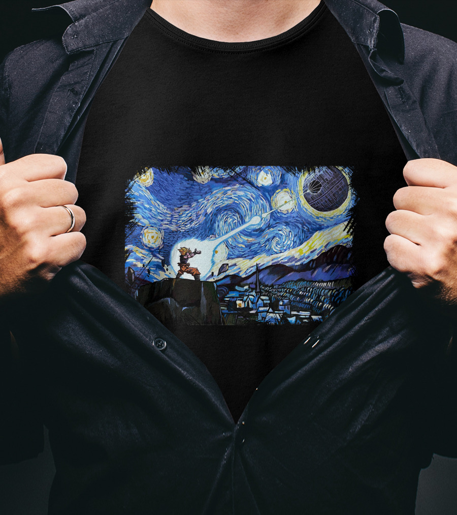 Van Gogh-Ku Starry Night Fusion Battle T-Shirt