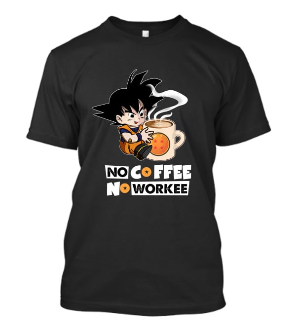 Kid Goku No Coffee No Workee Dragon Ball Mug T-Shirt