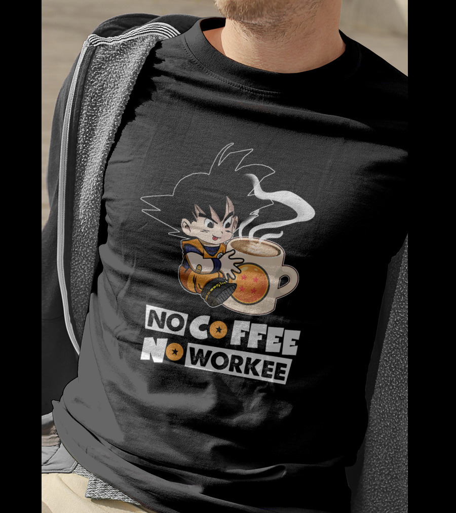 Kid Goku No Coffee No Workee Dragon Ball Mug T-Shirt