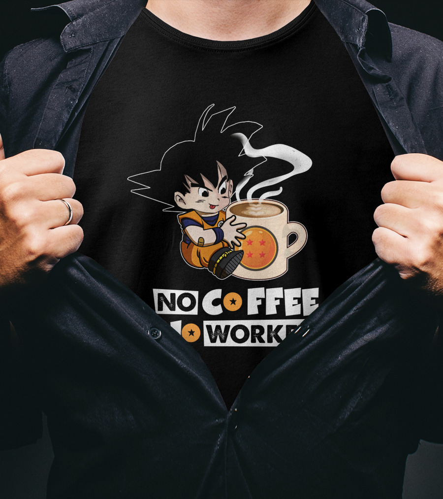 Kid Goku No Coffee No Workee Dragon Ball Mug T-Shirt