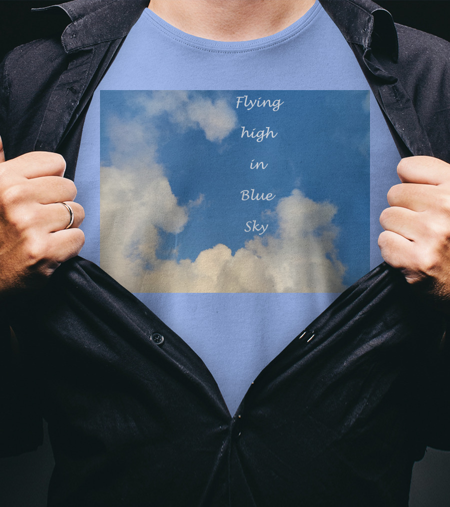 Flying High In Blue Sky Clouds T-Shirt