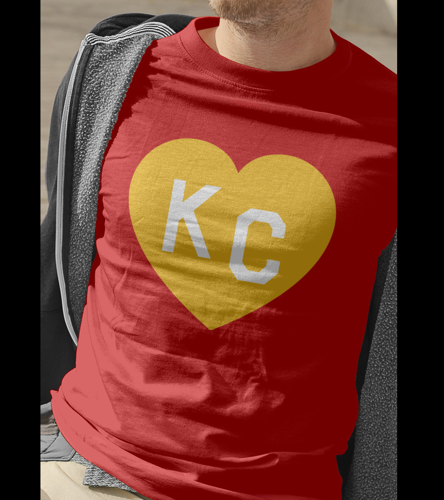 Mishacollinscloset Charlie Hustle Red And Gold KC Heart T-Shirt