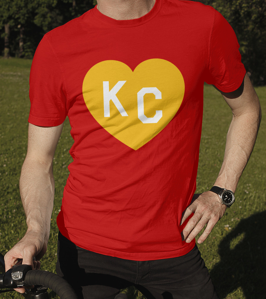 Mishacollinscloset Charlie Hustle Red And Gold KC Heart T-Shirt