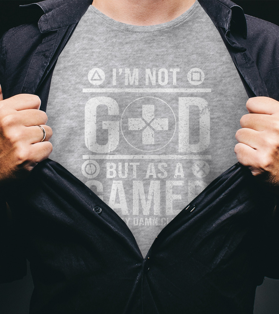 I'm Not God But As A Gamer I'm Pretty Damn Close To It Controller Symbols T-Shirt