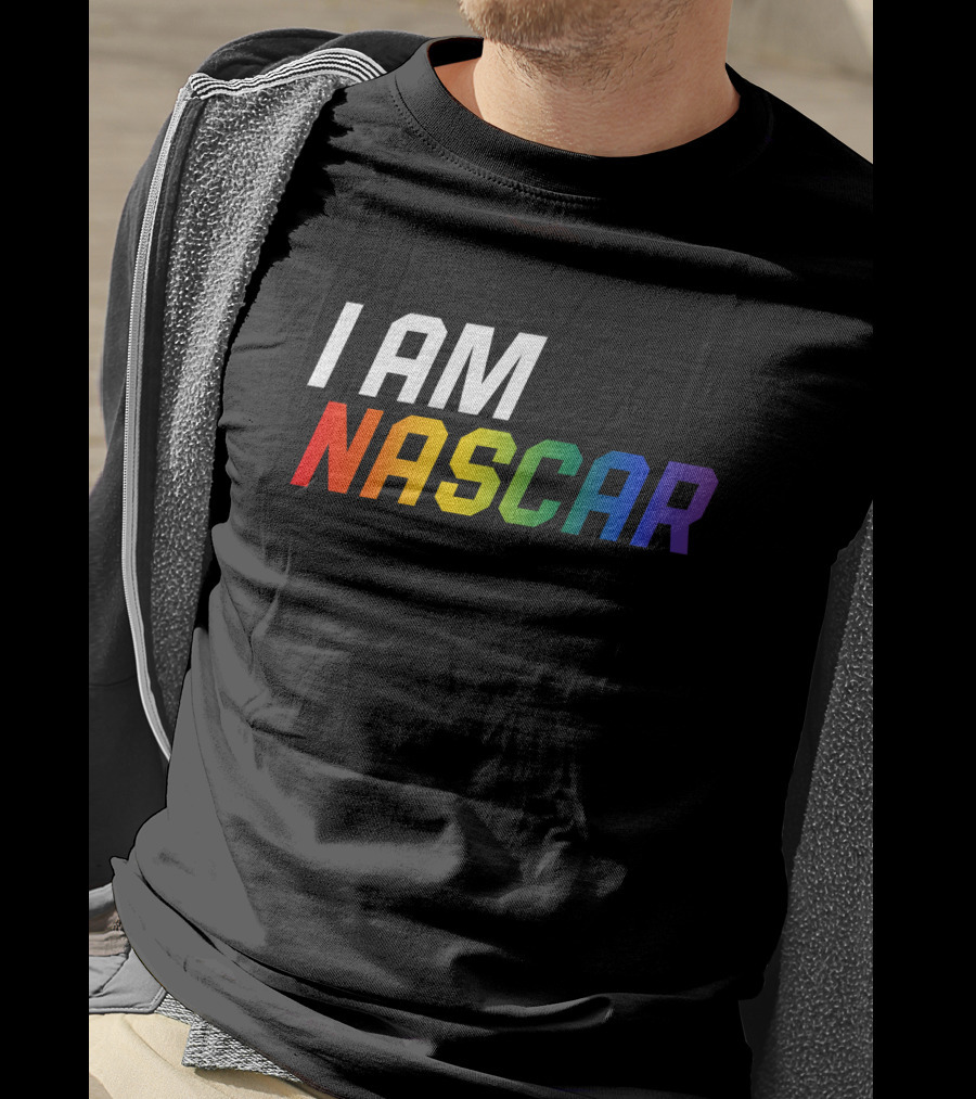 I Am Nascar Mr Rouse16 Rainbow Style Racing Pride T-Shirt