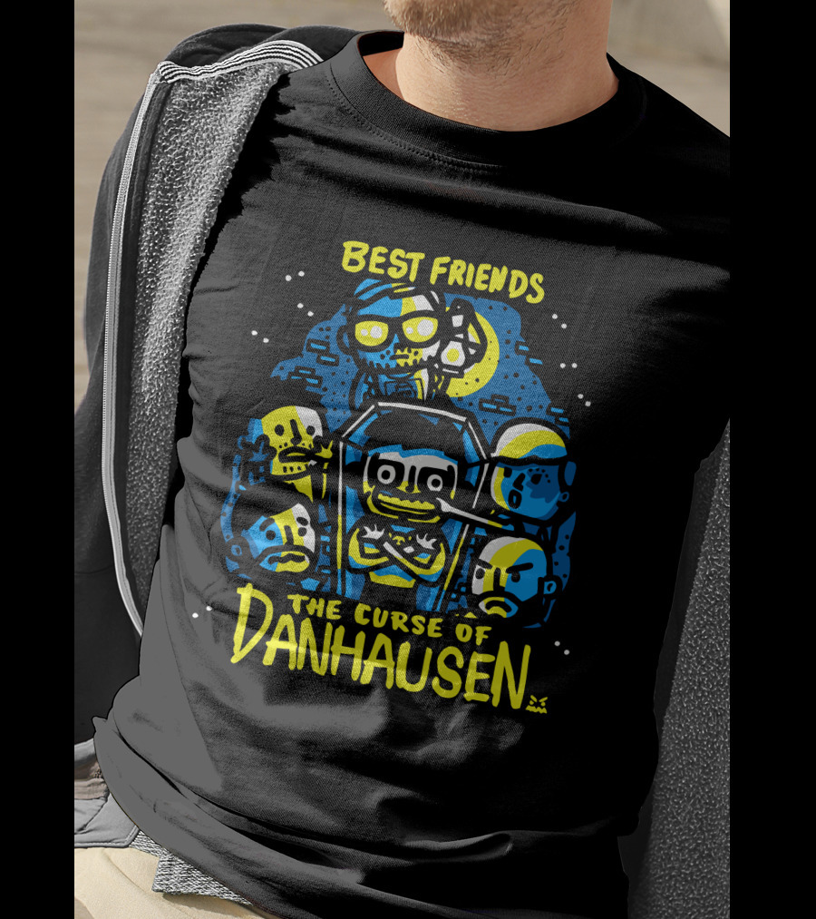 Best Friends The Curse Of Danhausen Moonlit Cartoon Characters T-Shirt