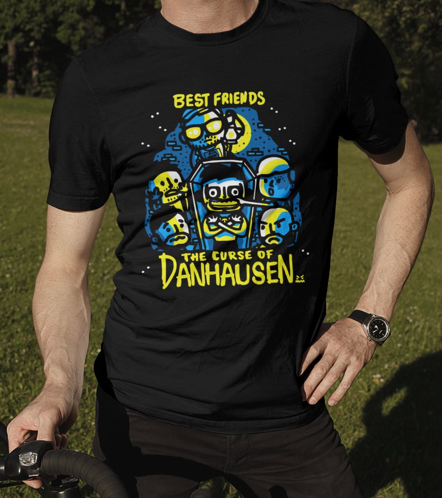Best Friends The Curse Of Danhausen Moonlit Cartoon Characters T-Shirt