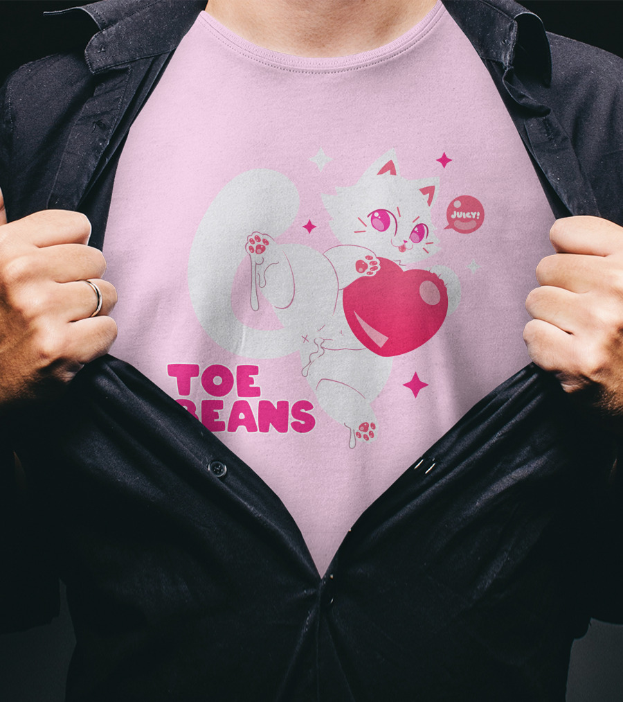 Toe Beans Juicy Cat Candy Heart Kawaii T-Shirt