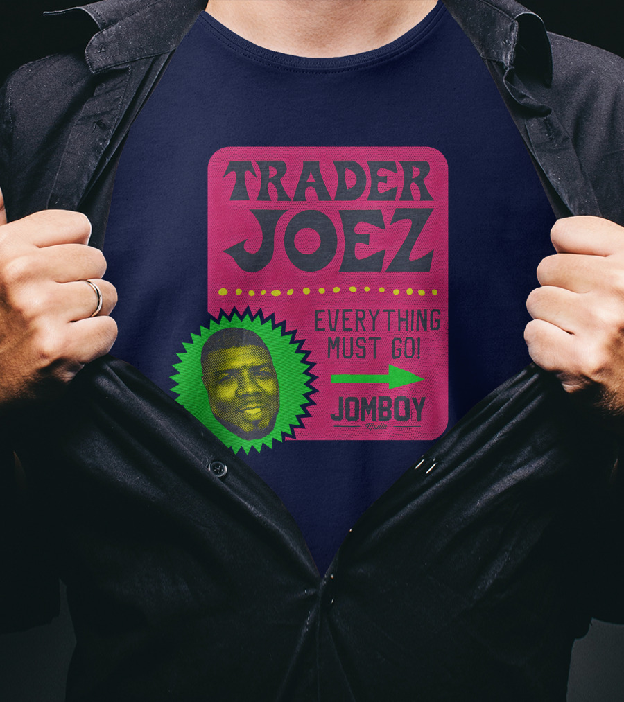 Jomboy Media Shop Trader Joez Everything Must Go Joez McFly Dominican Republic Flag T-Shirt