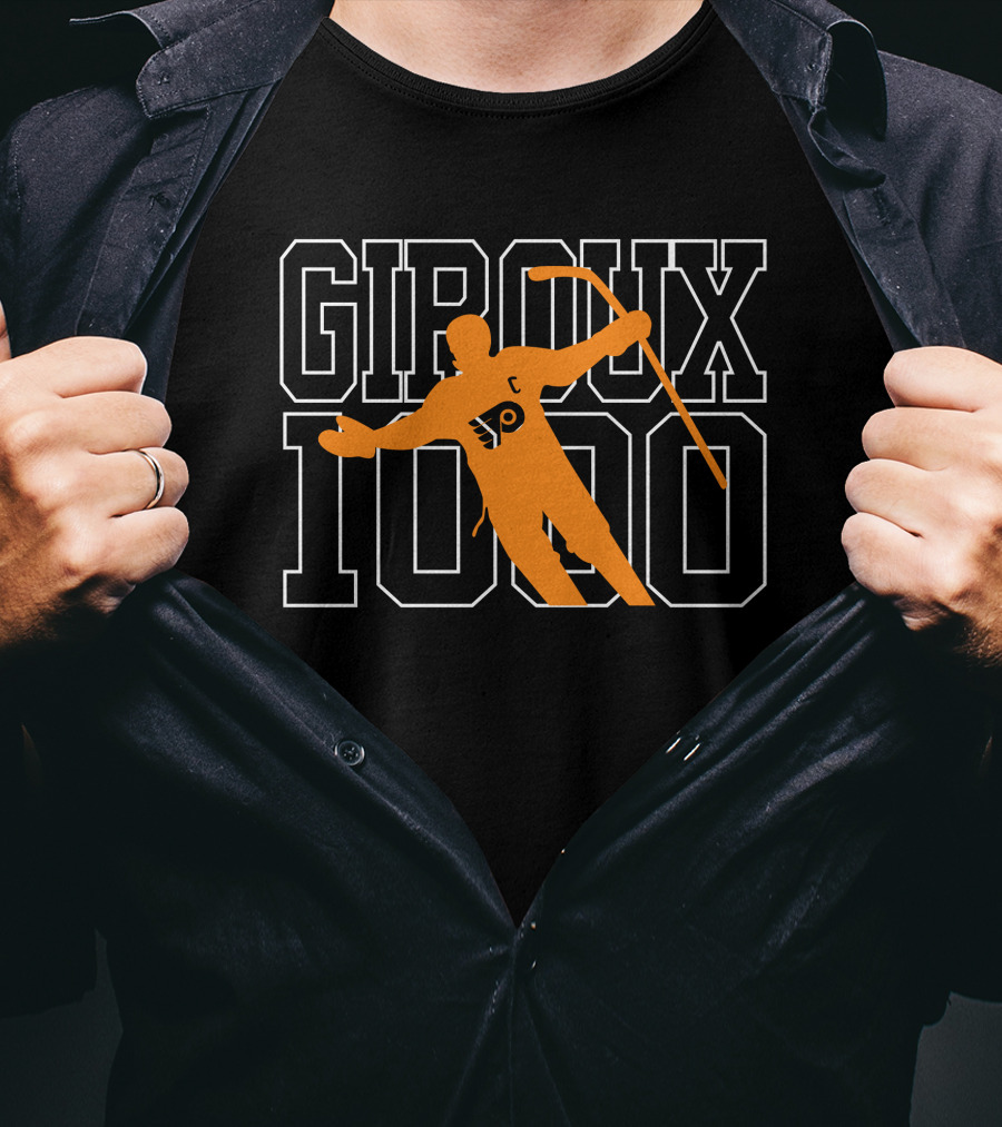Claude Giroux Philadelphia Flyers Giroux 1000 Hockey Milestone T-Shirt