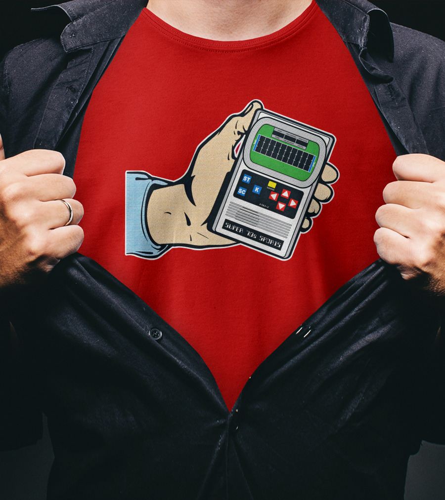 Super 70s Sports Handheld Electronic Football Vintage Style Retro Gaming Nostalgia T-Shirt