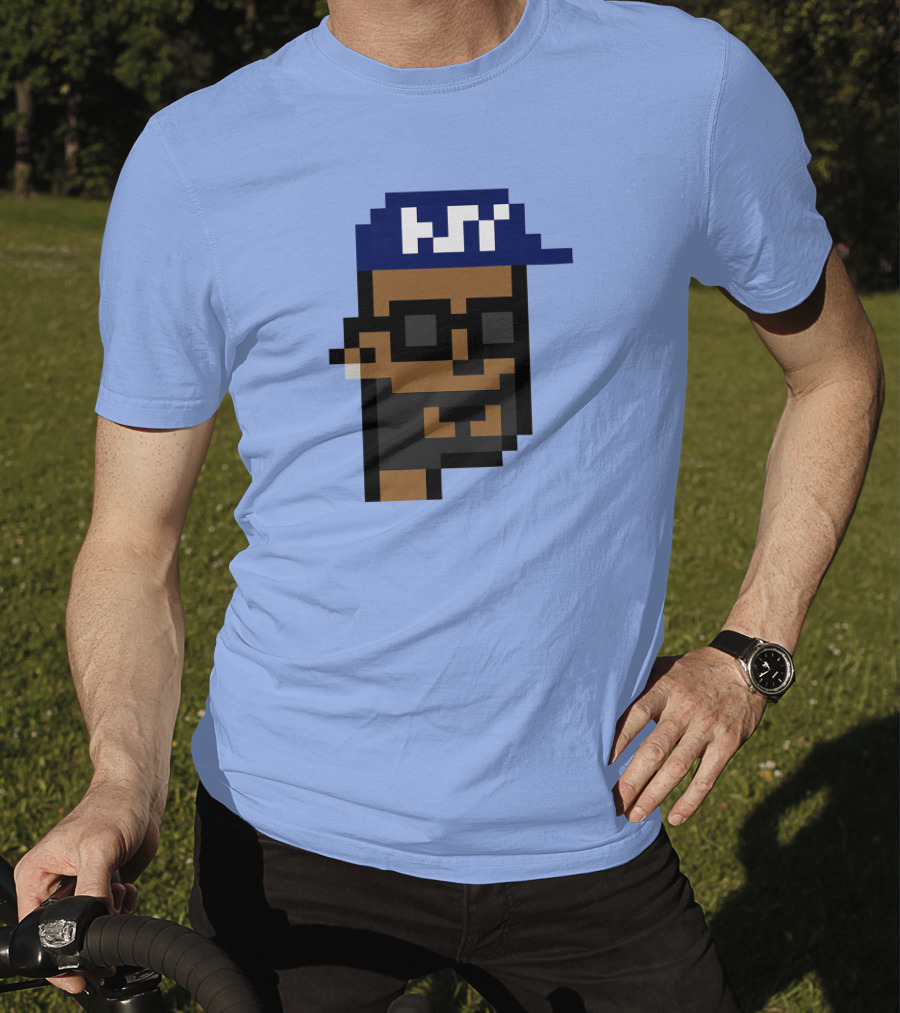 Open Sea Store Citipunk 0003 Julia NFT Pixel Art Character With Blue Cap And Glasses T-Shirt
