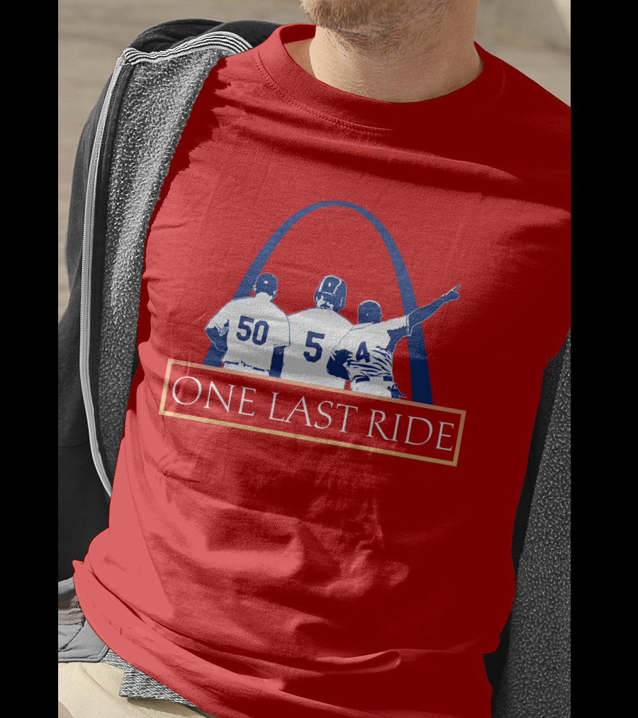 Stl Sports Central Store One Last Ride Baseball Tribute With Arch T-Shirt