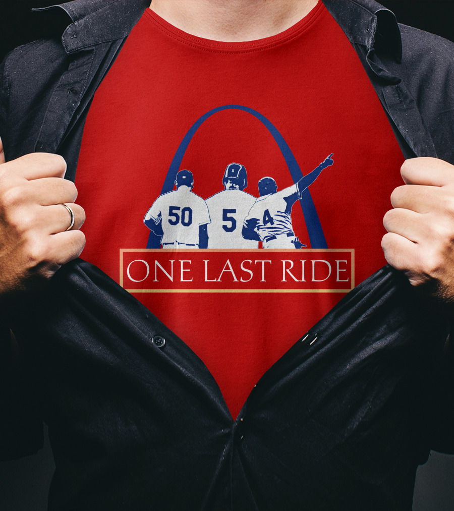 Stl Sports Central Store One Last Ride Baseball Tribute With Arch T-Shirt