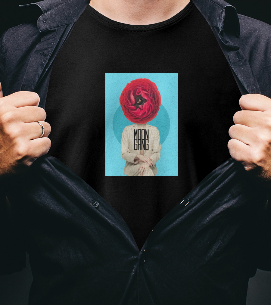 Moon Gang Merch MG Bloom Red Flower Head T-Shirt