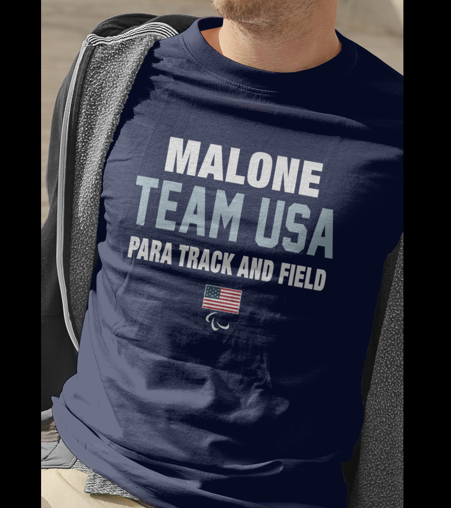 Malone Team USA Para Track And Field Flag T-Shirt