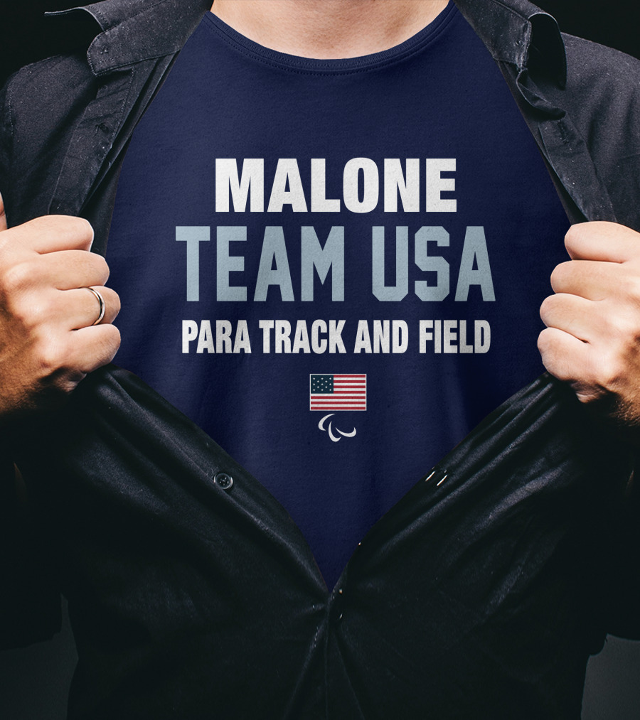 Malone Team USA Para Track And Field Flag T-Shirt