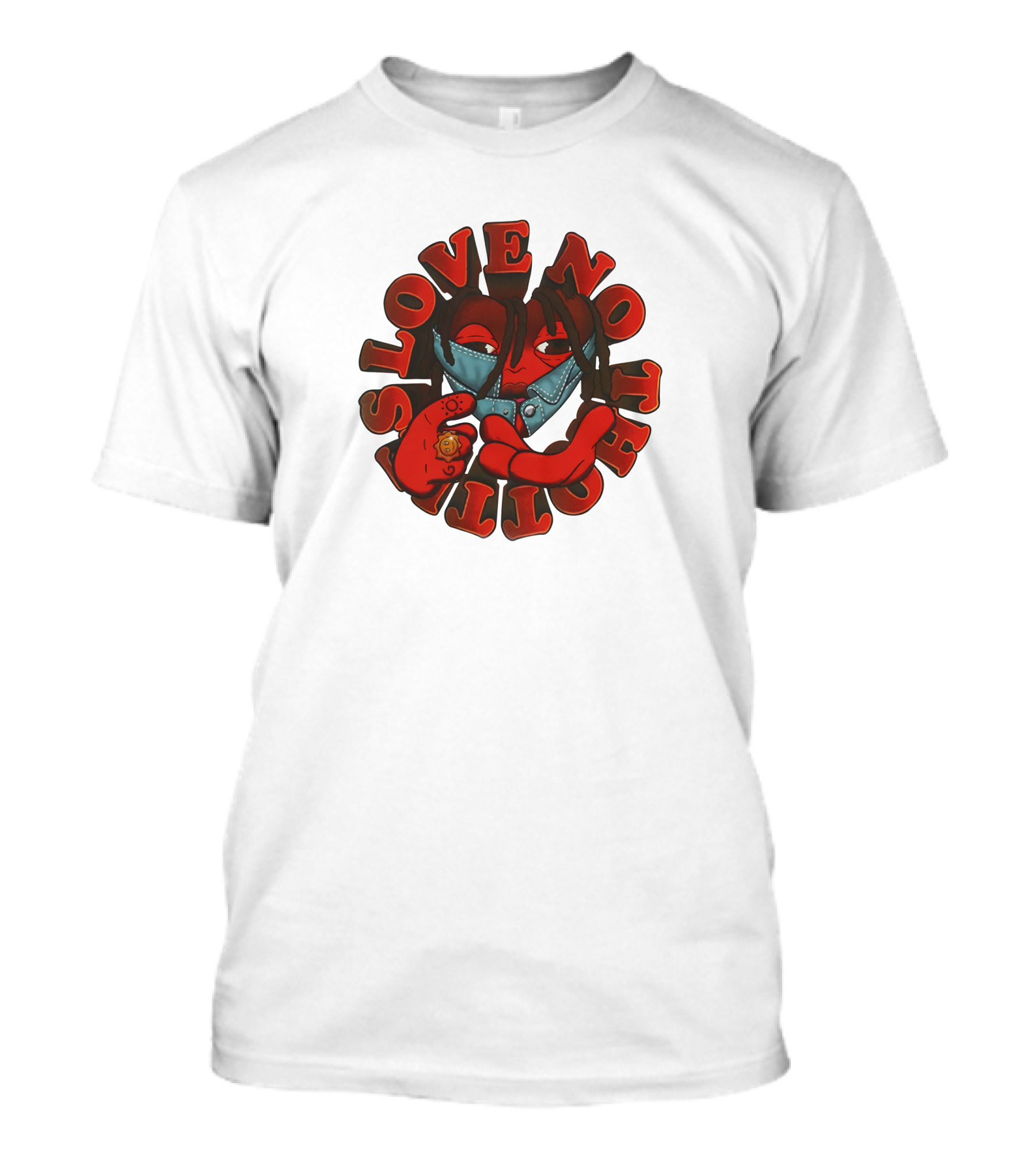 Love No Thottie Heart Glo Gang Worldwide Bold Red Character T-Shirt