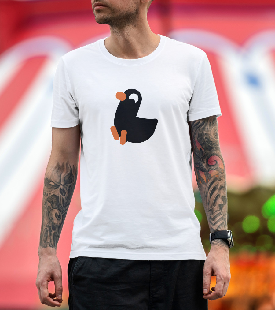 Kurzgesagt Merch Duck Iconic Black and Orange T-Shirt