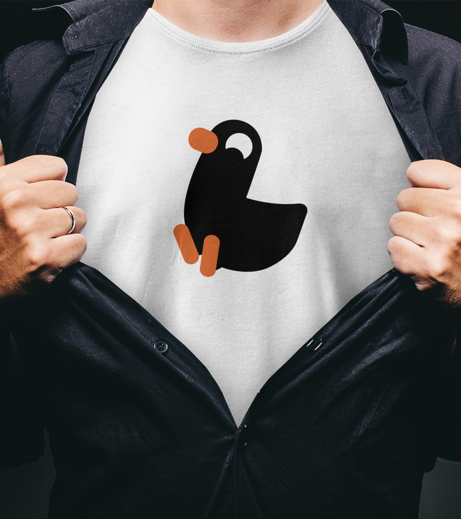 Kurzgesagt Merch Duck Iconic Black And Orange T-Shirt