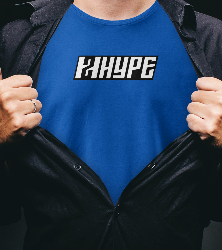 2Hype Logo 2Hype Merch Blue Background T-Shirt