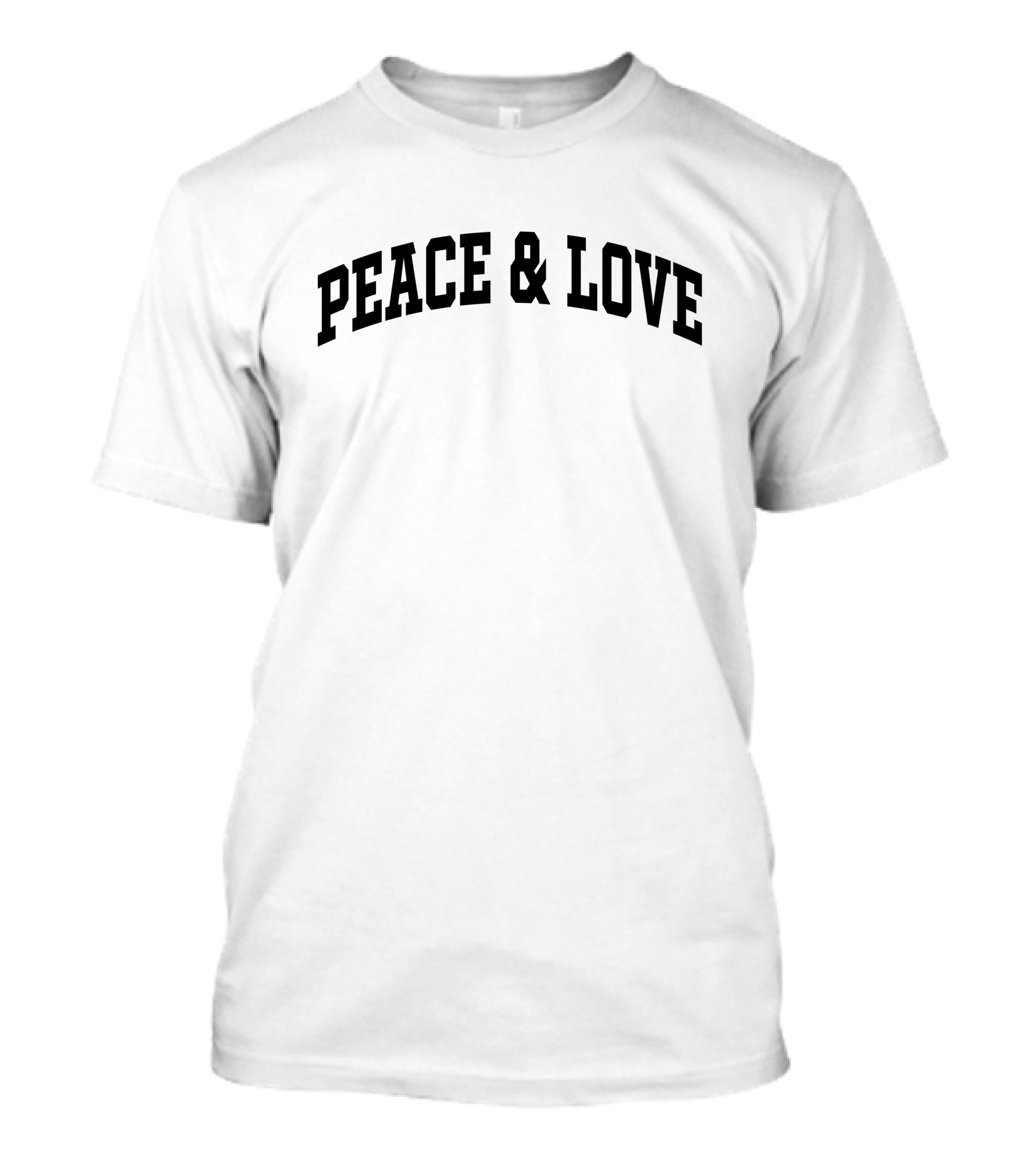 PEACE And LOVE Bold Arched Text T-Shirt