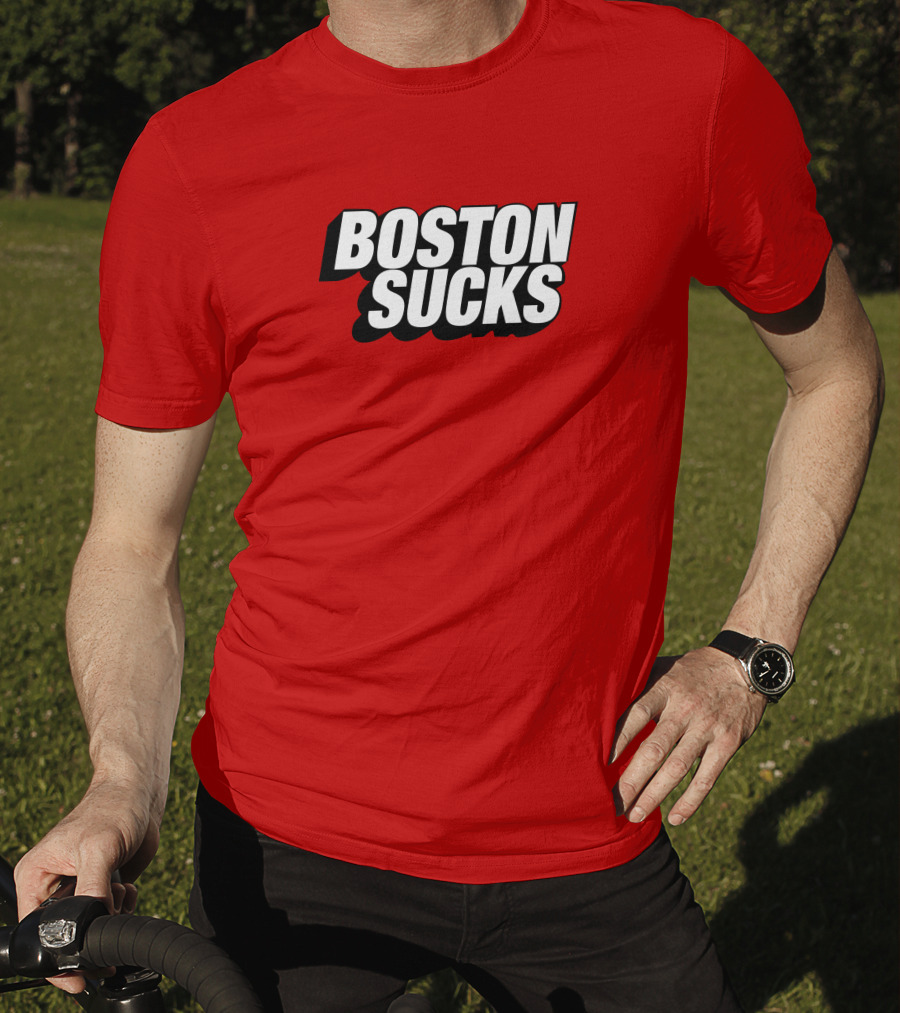 New York Post Sports Boston Sucks Red T-Shirt