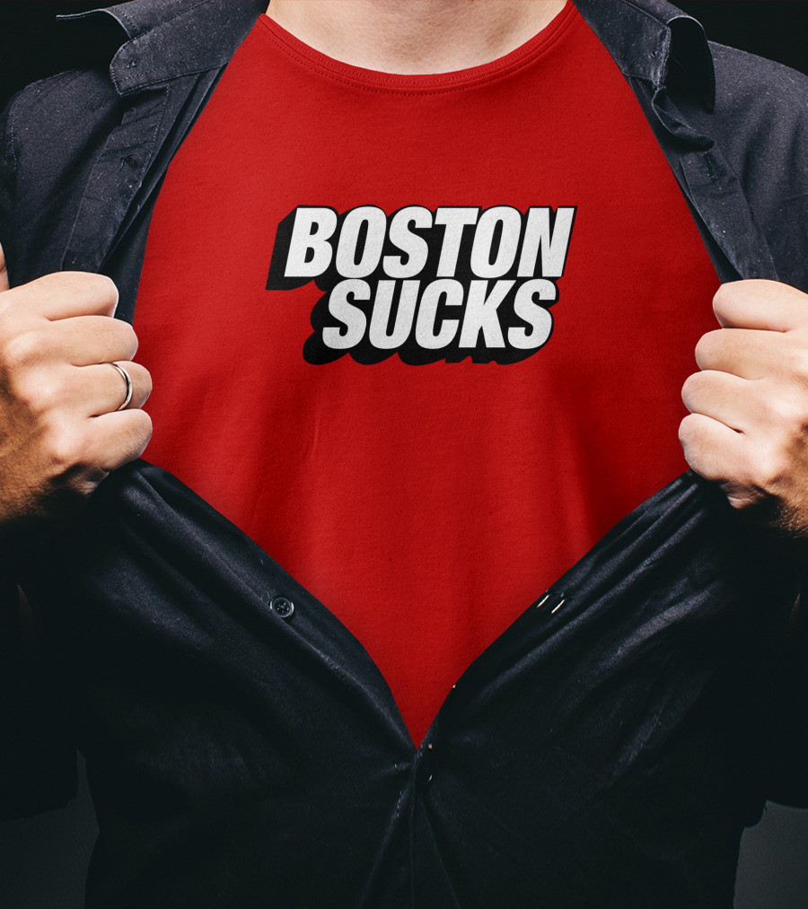 New York Post Sports Boston Sucks Red T-Shirt