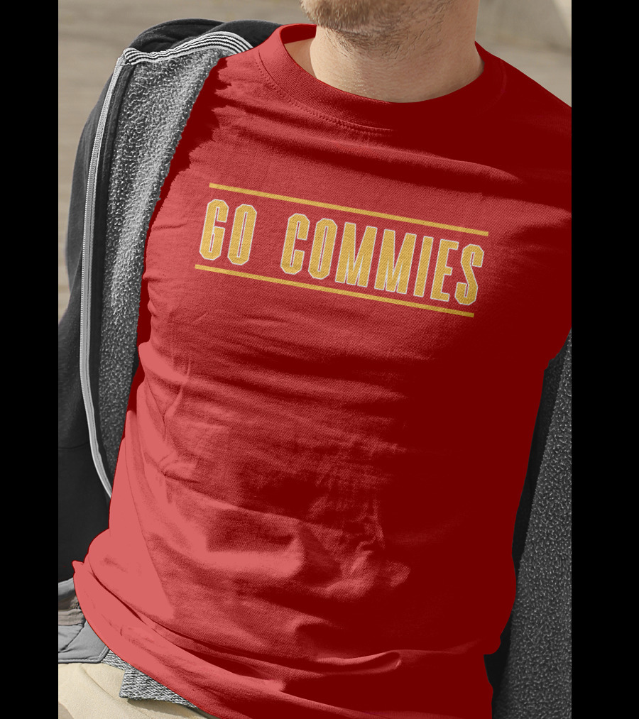 Go Commies Yellow Text On Red T-Shirt