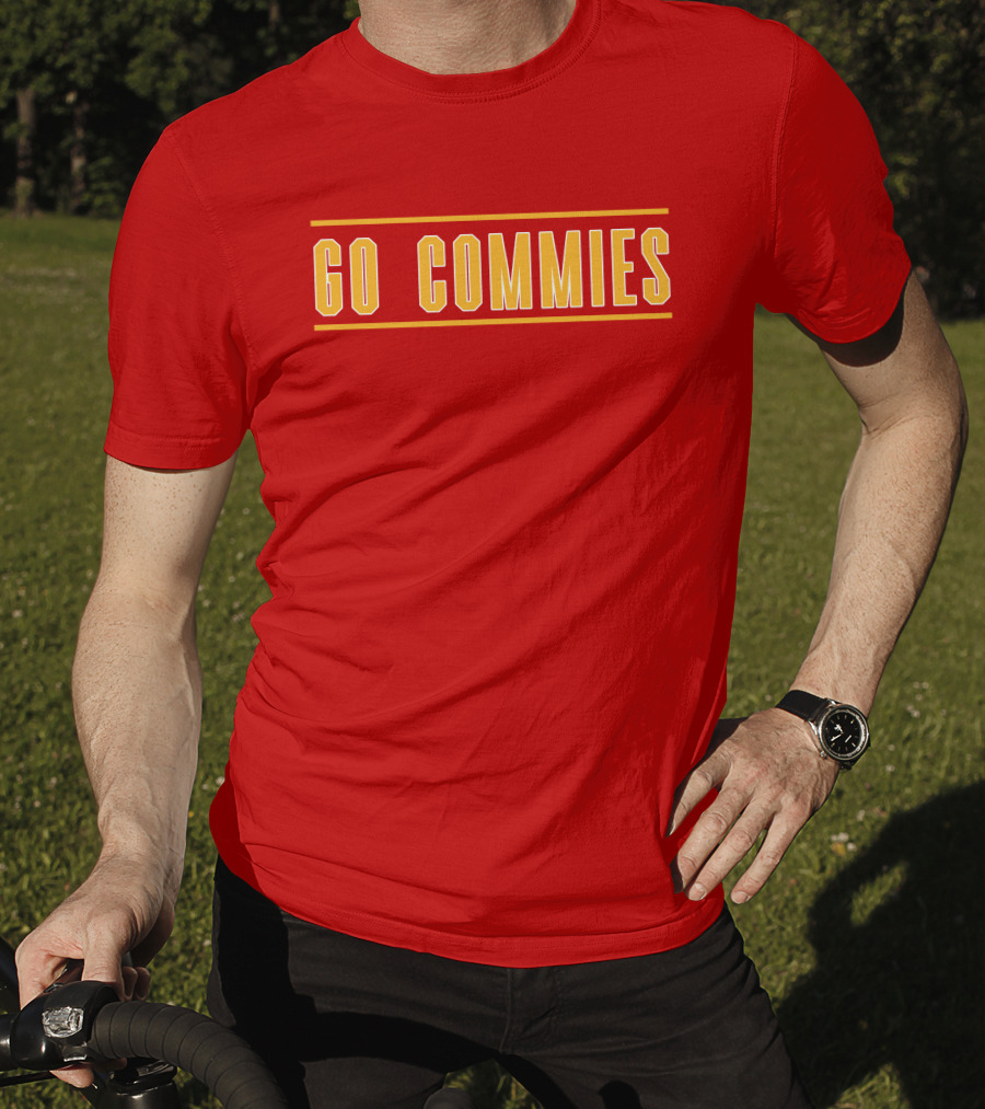 Go Commies Yellow Text On Red T-Shirt