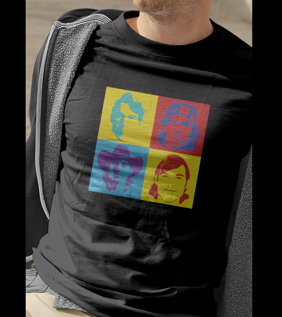 Danny Duncan Merch Pop Art Style 4 Faces Black T-Shirt
