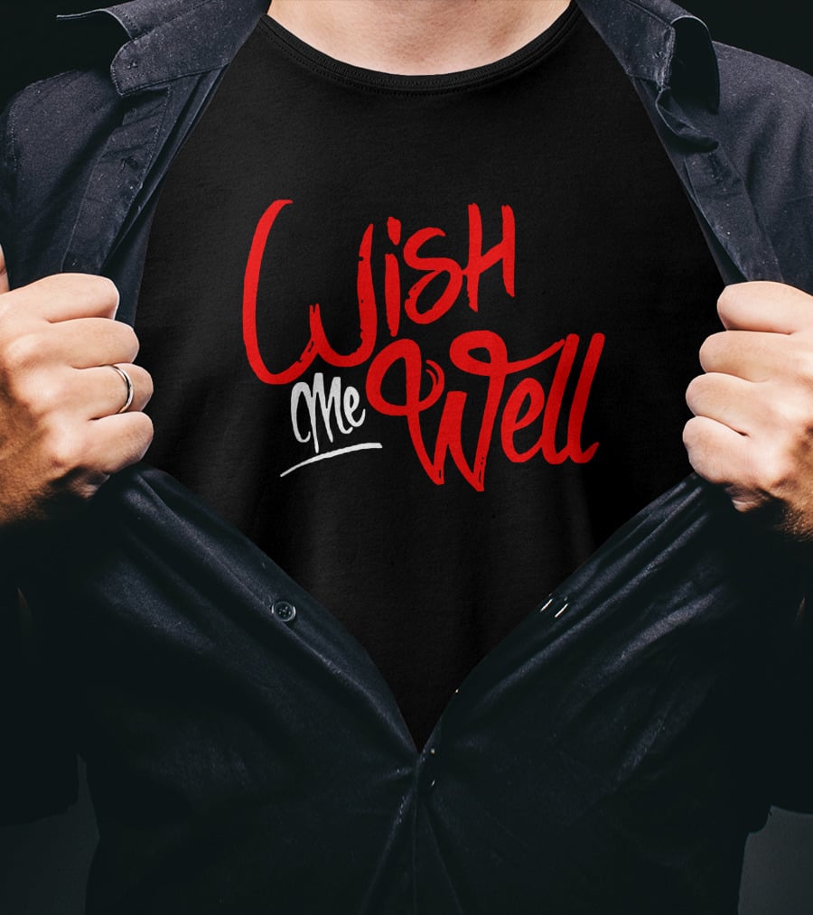 Yfn Lucci Wish Me Well Red And White Bold Script T-Shirt