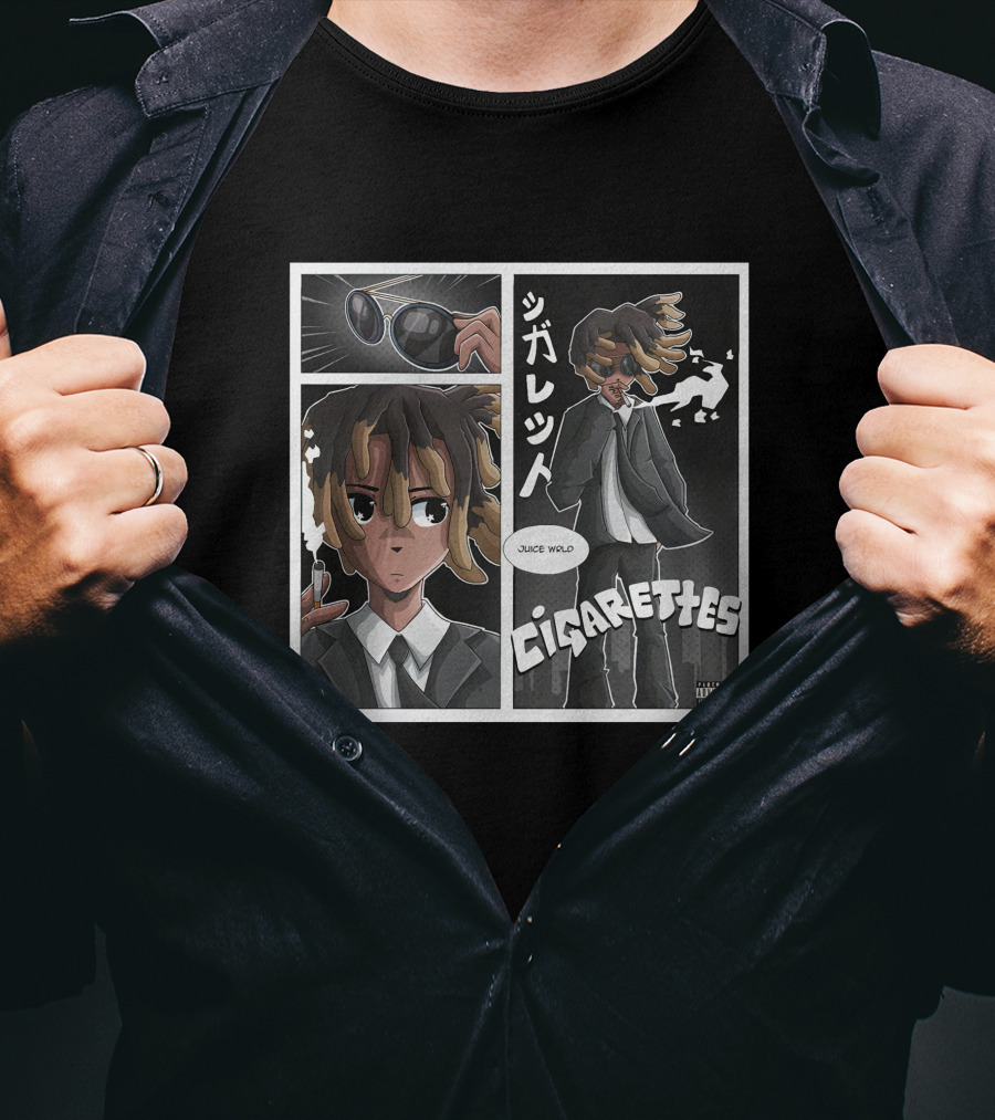Juice Wrld Cigarettes 999 Club Manga Style Comic Panel T-Shirt