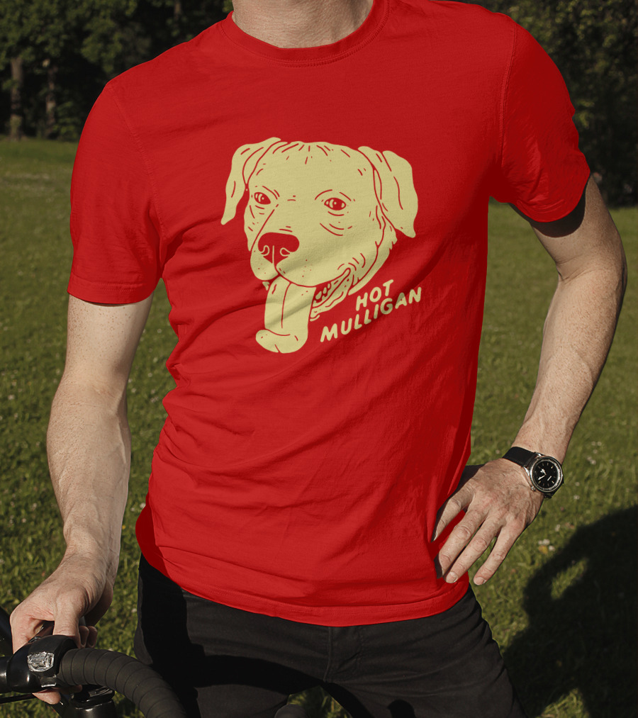 Hot Mulligan Panting Dog Red T-Shirt