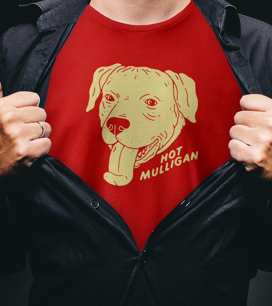 Hot Mulligan Panting Dog Red T-Shirt