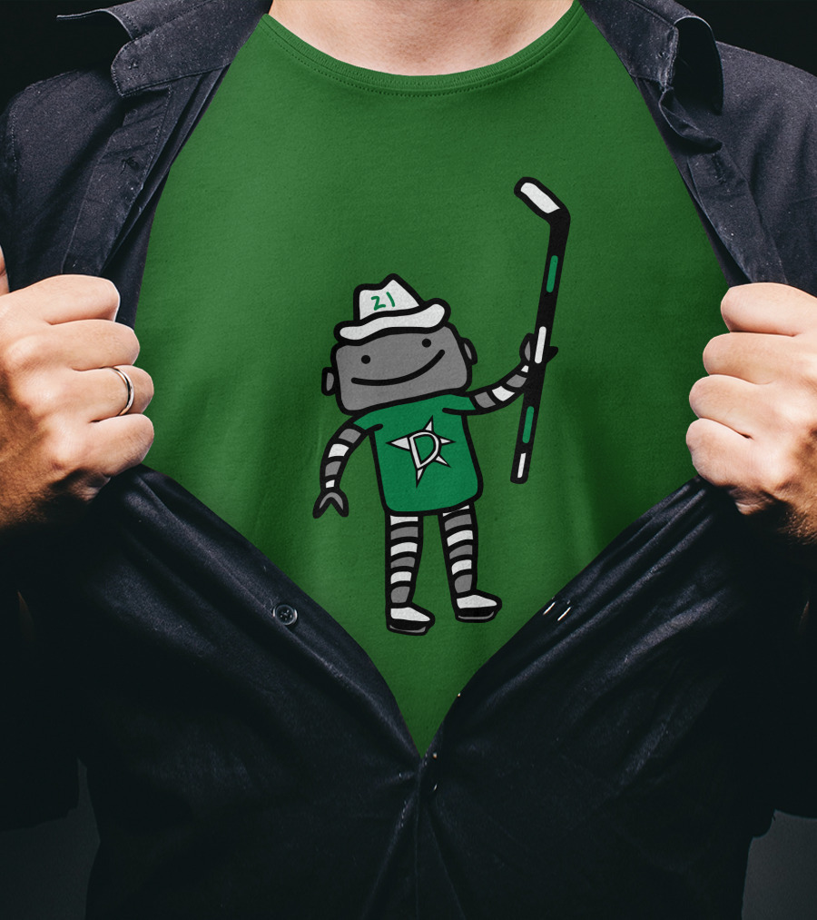 Jason Robertson Dallas Stars Texas Robo Hockey 21 T-Shirt