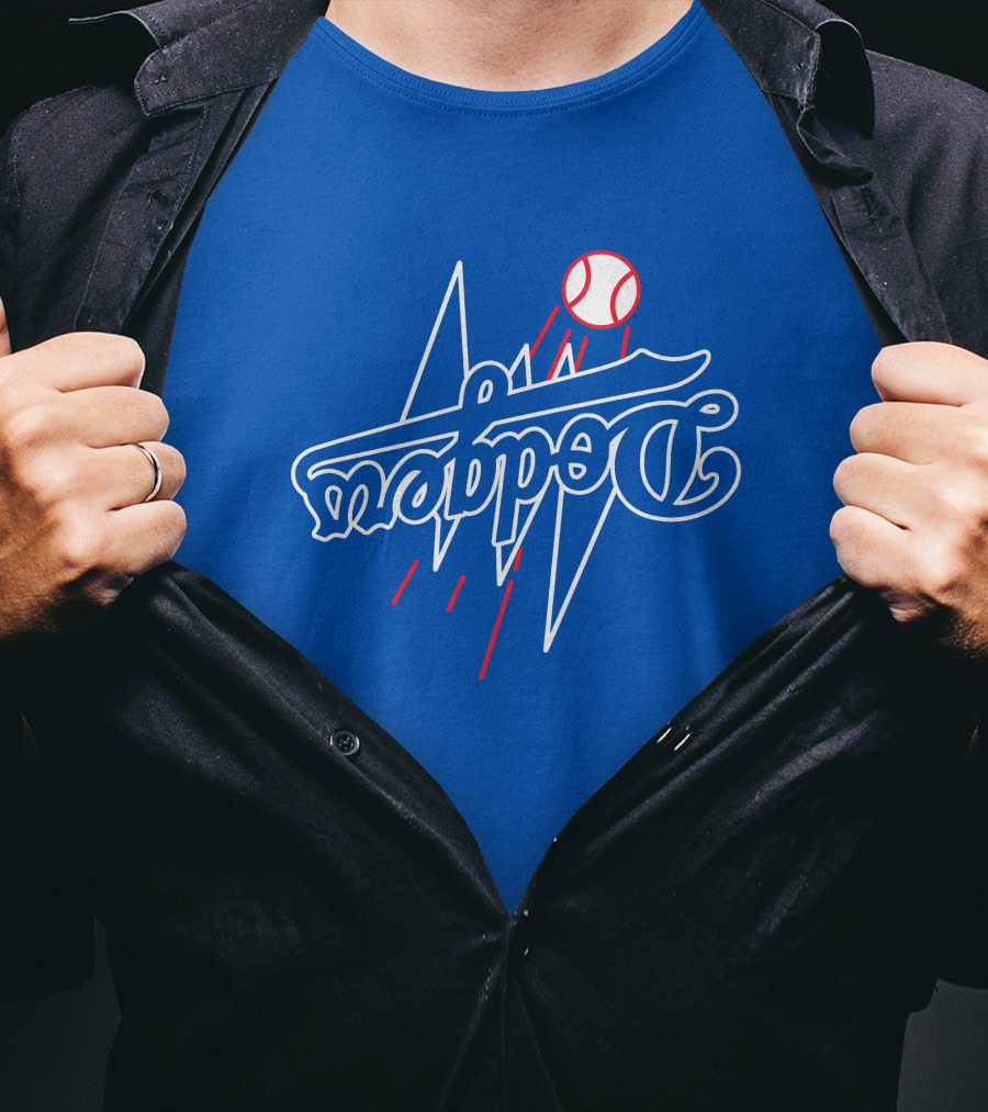 GoldenKnightGFX Dodgers Bolt Baseball T-Shirt