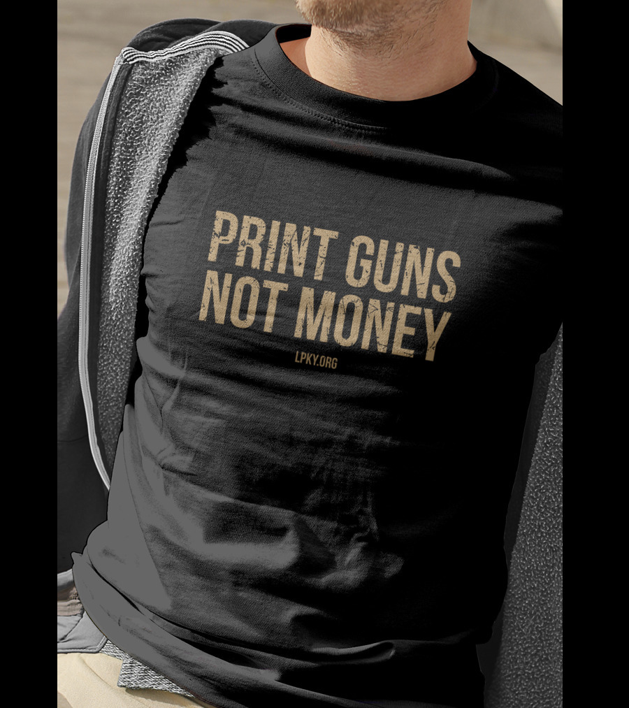 Spike Cohen LPKY Print Guns Not Money Hodltheline T-Shirt