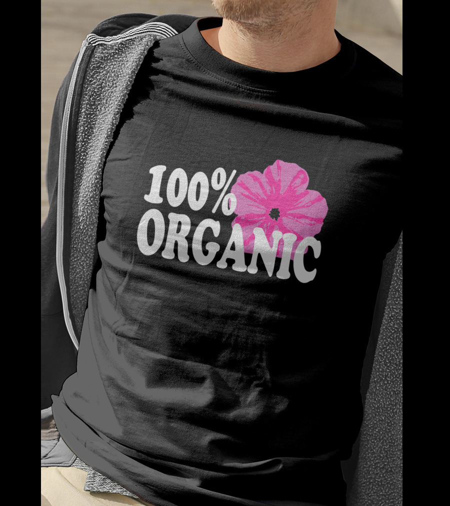 Santea Merch 100% Organic Pink Flower Sannysants T-Shirt