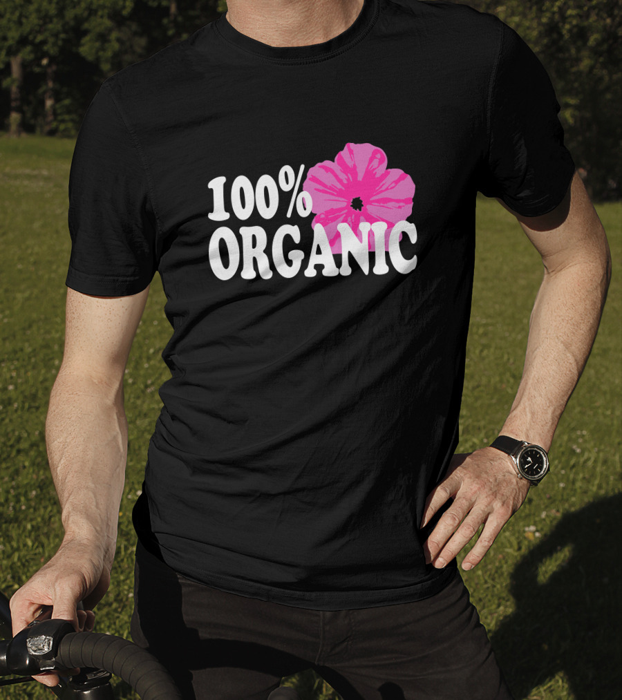 Santea Merch 100% Organic Pink Flower Sannysants T-Shirt