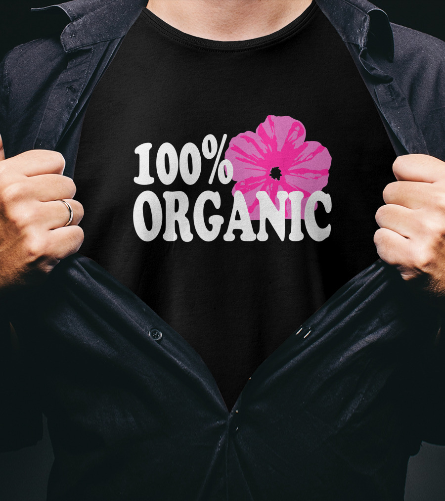 Santea Merch 100% Organic Pink Flower Sannysants T-Shirt
